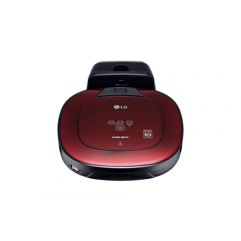 Robot aspirador - LG VR86001RR, Programable, Función memoria, Modo Turbo, 60 dB, Rojo brillante