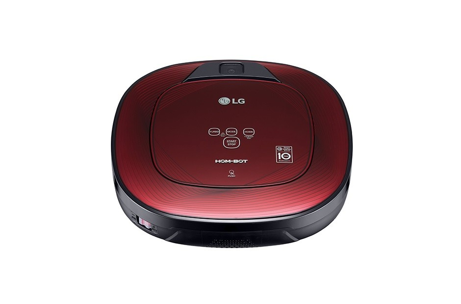 Robot aspirador - LG VR86001RR, Programable, Función memoria, Modo Turbo, 60 dB, Rojo brillante