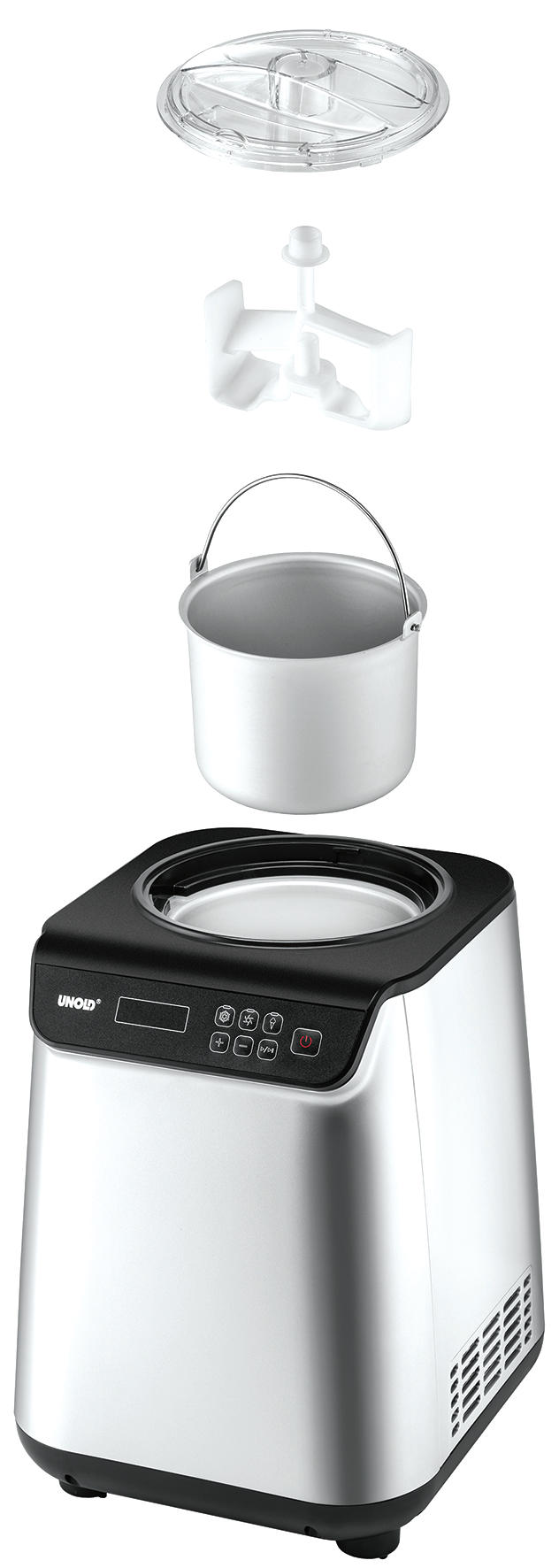 UNOLD Uno 48825 Eismaschine (135 Watt, Silber/Schwarz)