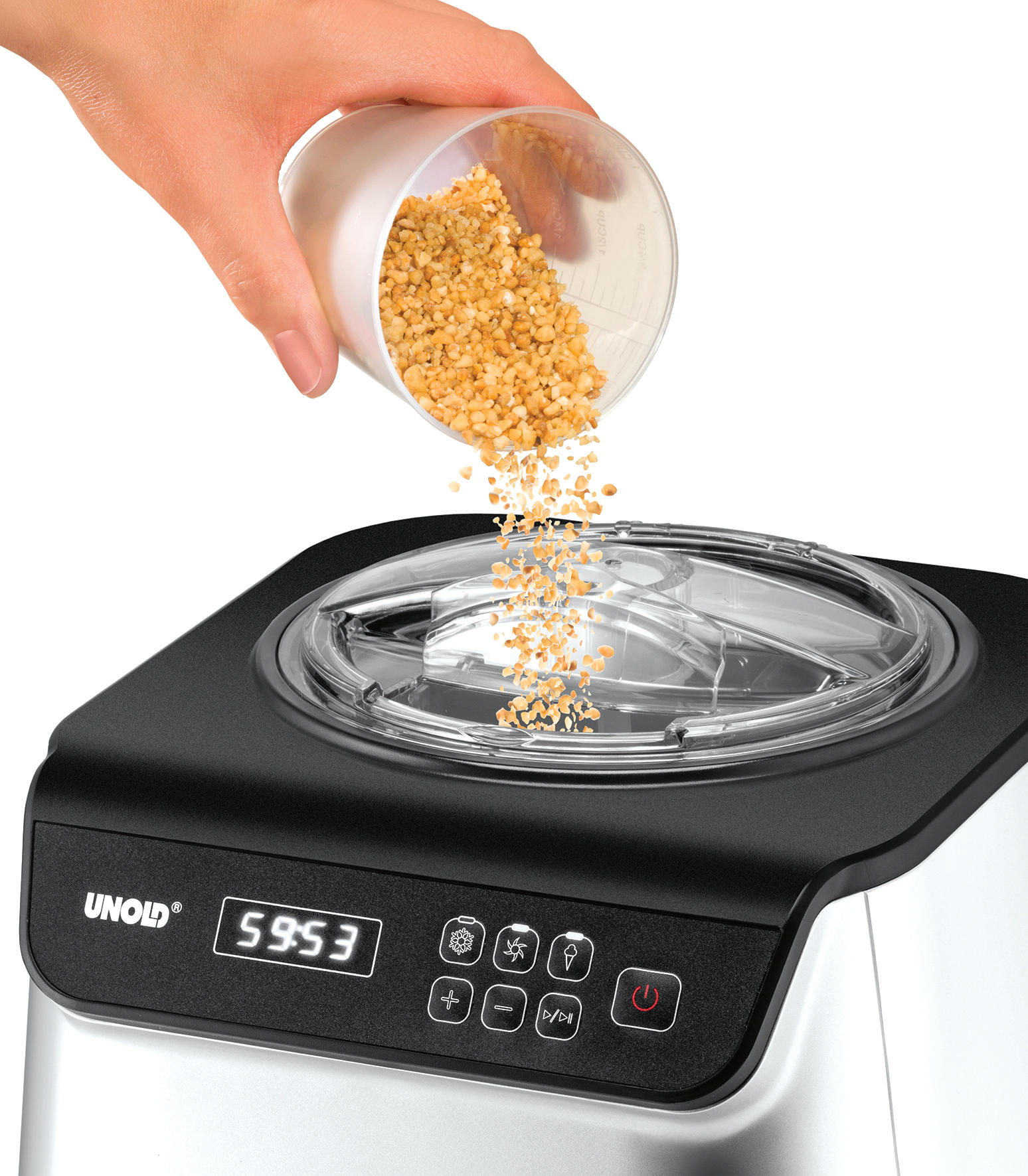 UNOLD Uno 48825 Eismaschine (135 Watt, Silber/Schwarz)
