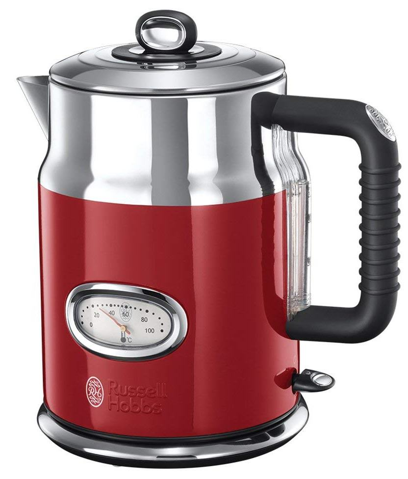 Russell Hobbs Ribbon red hervidor retro 2167070 2400 w 17 de agua litros acero inoxidable filtro rojo 1.7 indicador