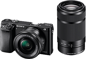 SONY Alpha 6000 + 16-50mm + 55-210mm - Systemkamera (Fotoauflösung: 24.3 MP) Schwarz
