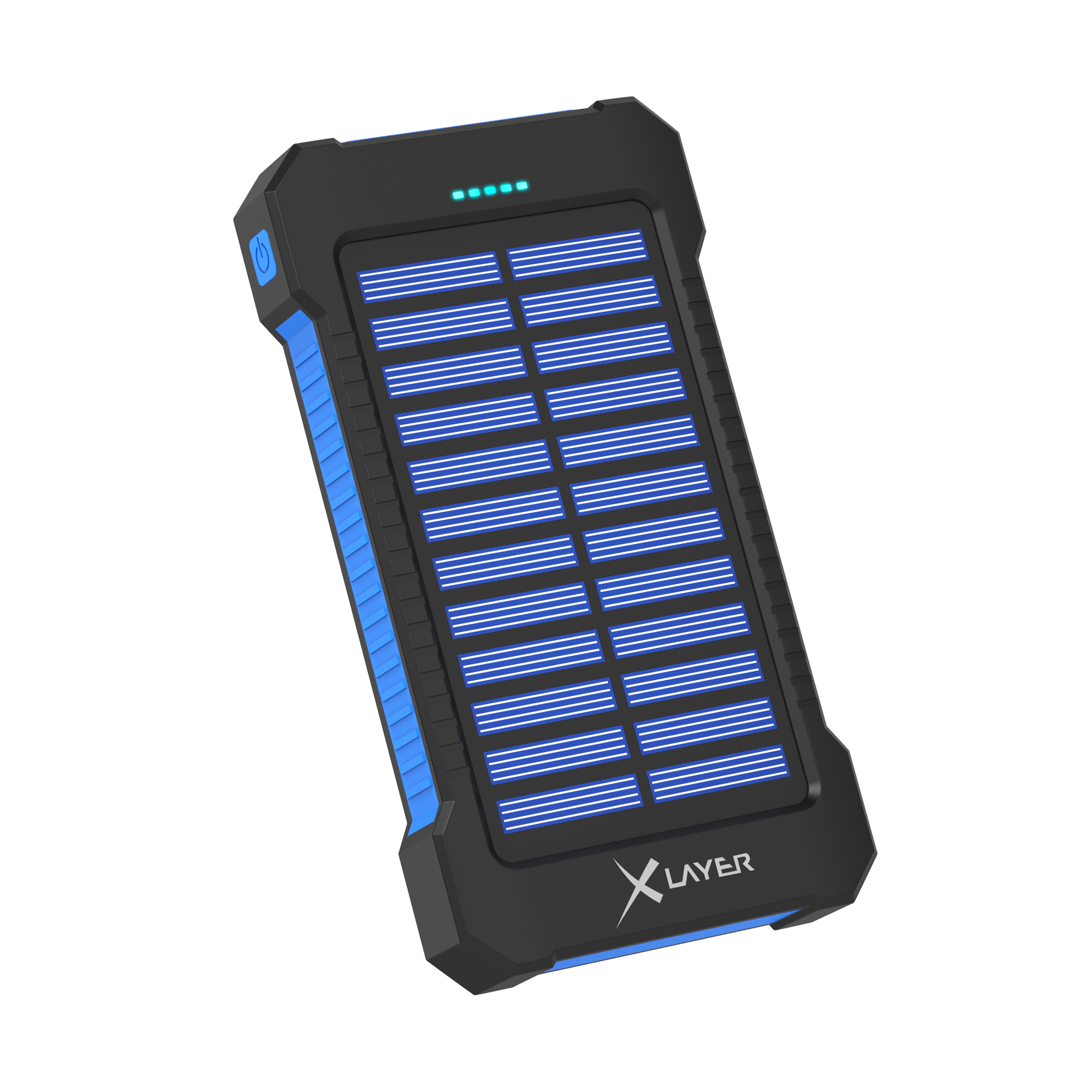 XLAYER Plus Solar Powerbank 8000 mAh Schwarz, Blau