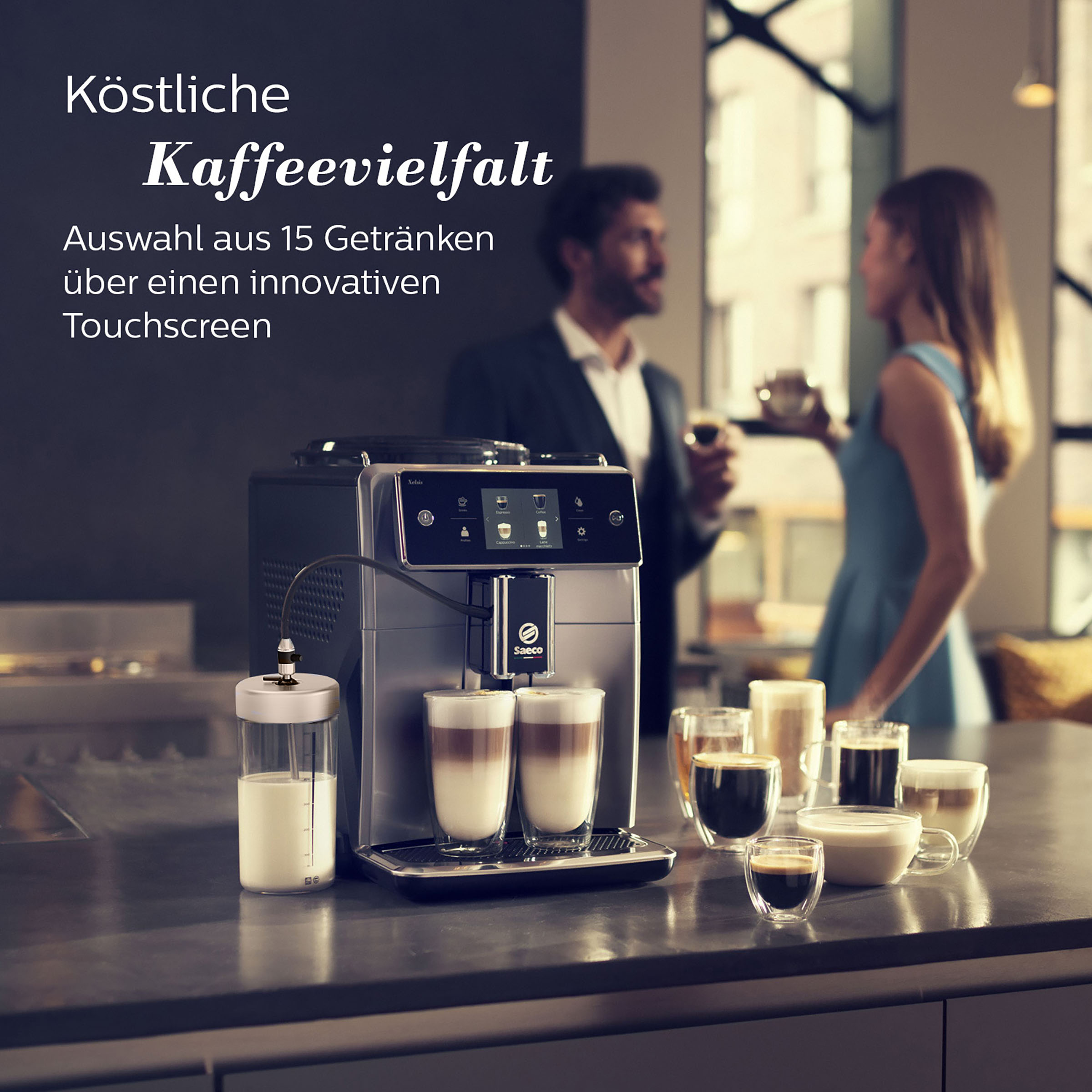 SAECO SM7683/10 - Kaffeevollautomat (Schwarz/Edelstahl)