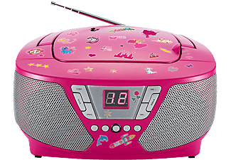 BIGBEN CD60 Kinder-CD-Radio met stickers (roze)