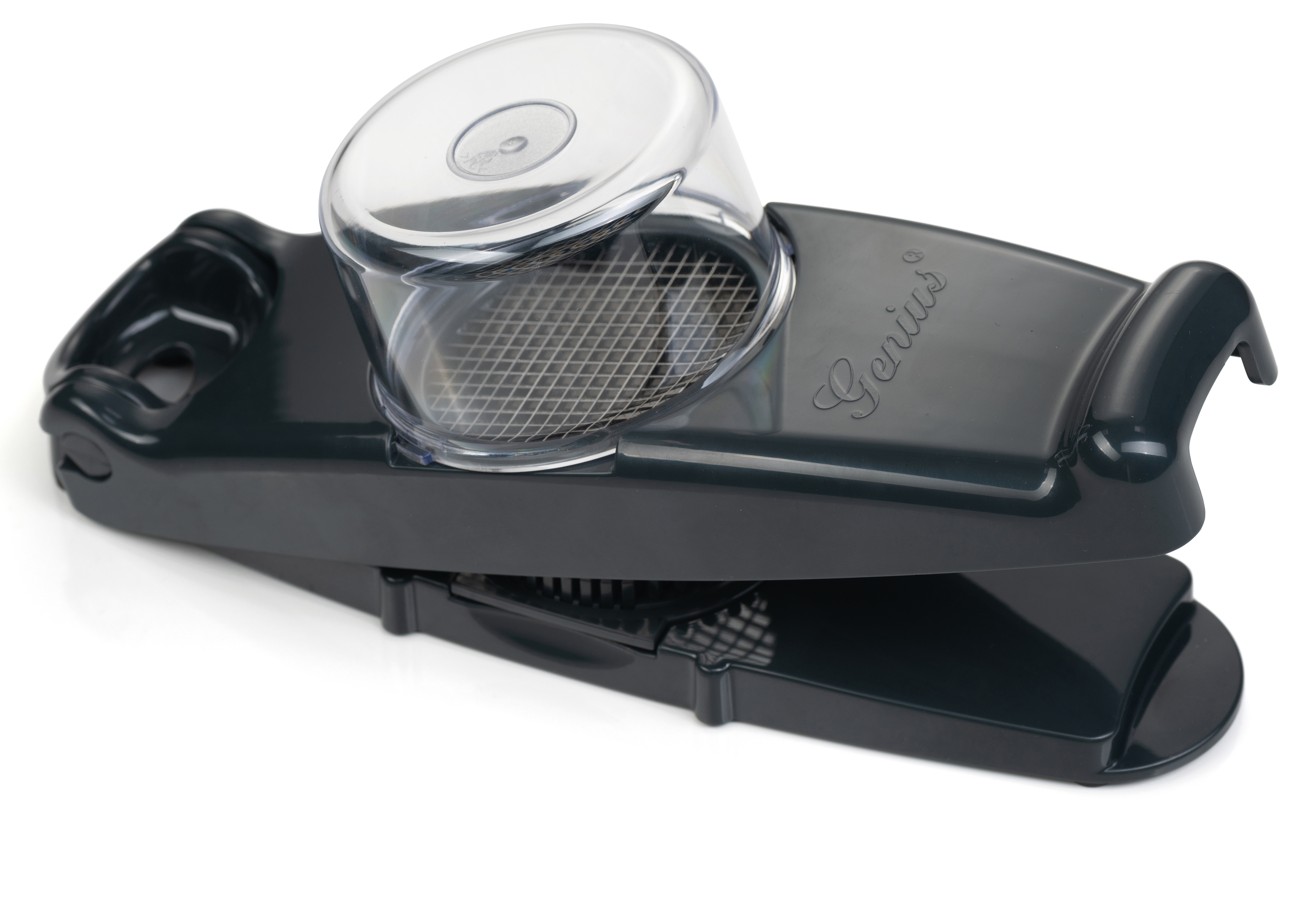 GENIUS 34093 Mini Nicer Dicer 3-tlg. Zwiebel- und Gemüseschneider Grau