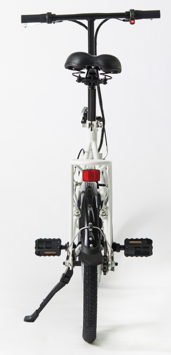 Bicicleta eléctrica - Skate Flash SK E-Bike, 250W, Hasta 30 Km/h, Autonomía 30 Km, Plegable, Blanco