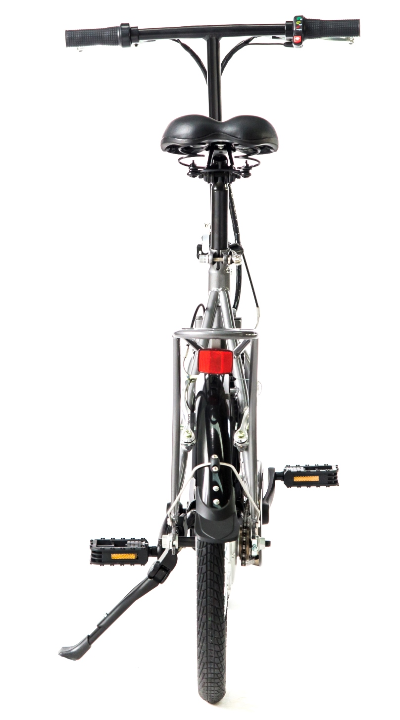 Bicicleta eléctrica - Skate Flash SK E-Bike, 250W, Hasta 30 Km/h, Autonomía 30 Km, Plegable, Gris