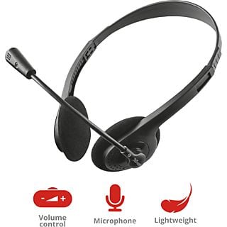 TRUST Headset Primo Flexibele microfoon Zwart (21665)
