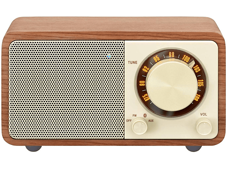 Radio Bluetooth Sangean swr7 nogal de escritorio wr7 sintonizador fmrds entrada auxiliar altavoz incorporado batería recargable nuez sobremesa liion madera clara 36 horas autonomía diseño retro