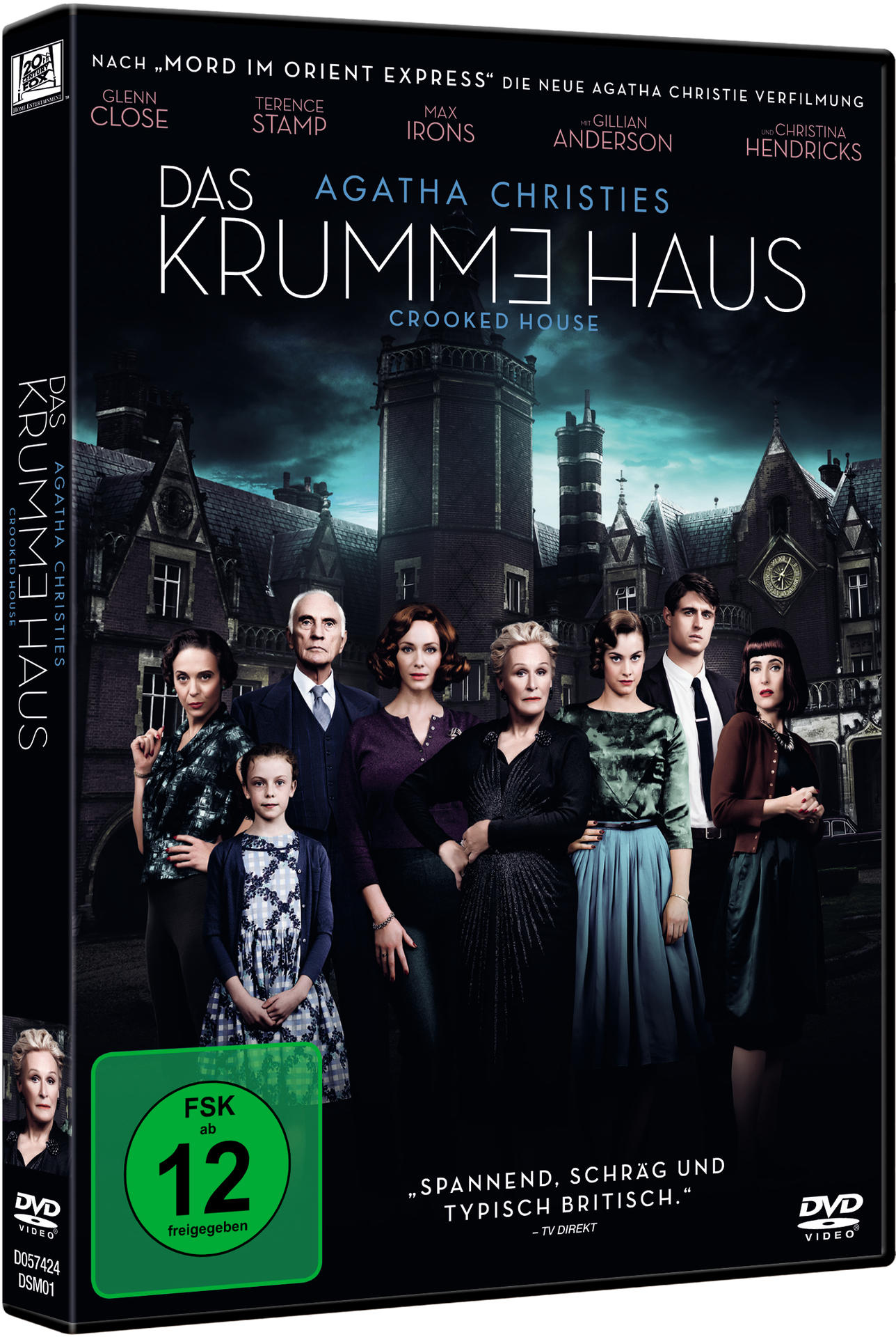 DVD-Hülle mit einer Gruppe von Leuten vor einem dunklen Haus, Filmtitel auf dem Cover.