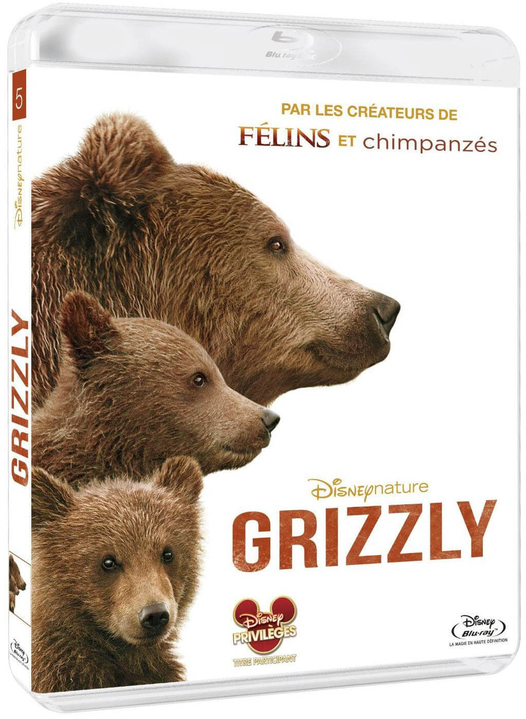 A Blu-ray case with a bear family on the cover, titled "GRIZZLY".