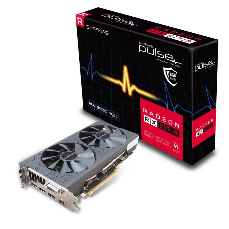 SAPPHIRE PULSE Radeon™ RX 570 8 GB (11266-36-20G) (AMD, Grafikkarte)
