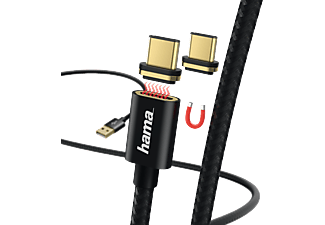 HAMA 178374 Adatkábel Mágneses Csatlakozóval USB Type-C, 1M, Fekete