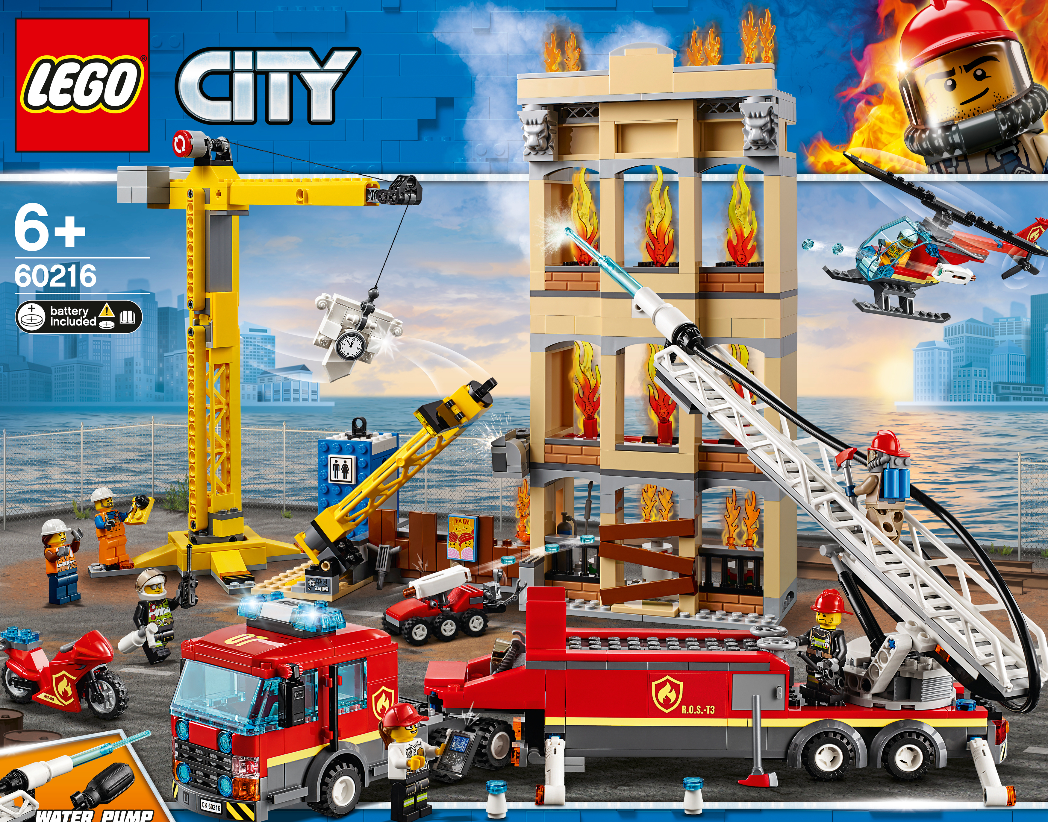 LEGO 60216 Feuerwehr in der Stadt Bausatz, Mehrfarbig