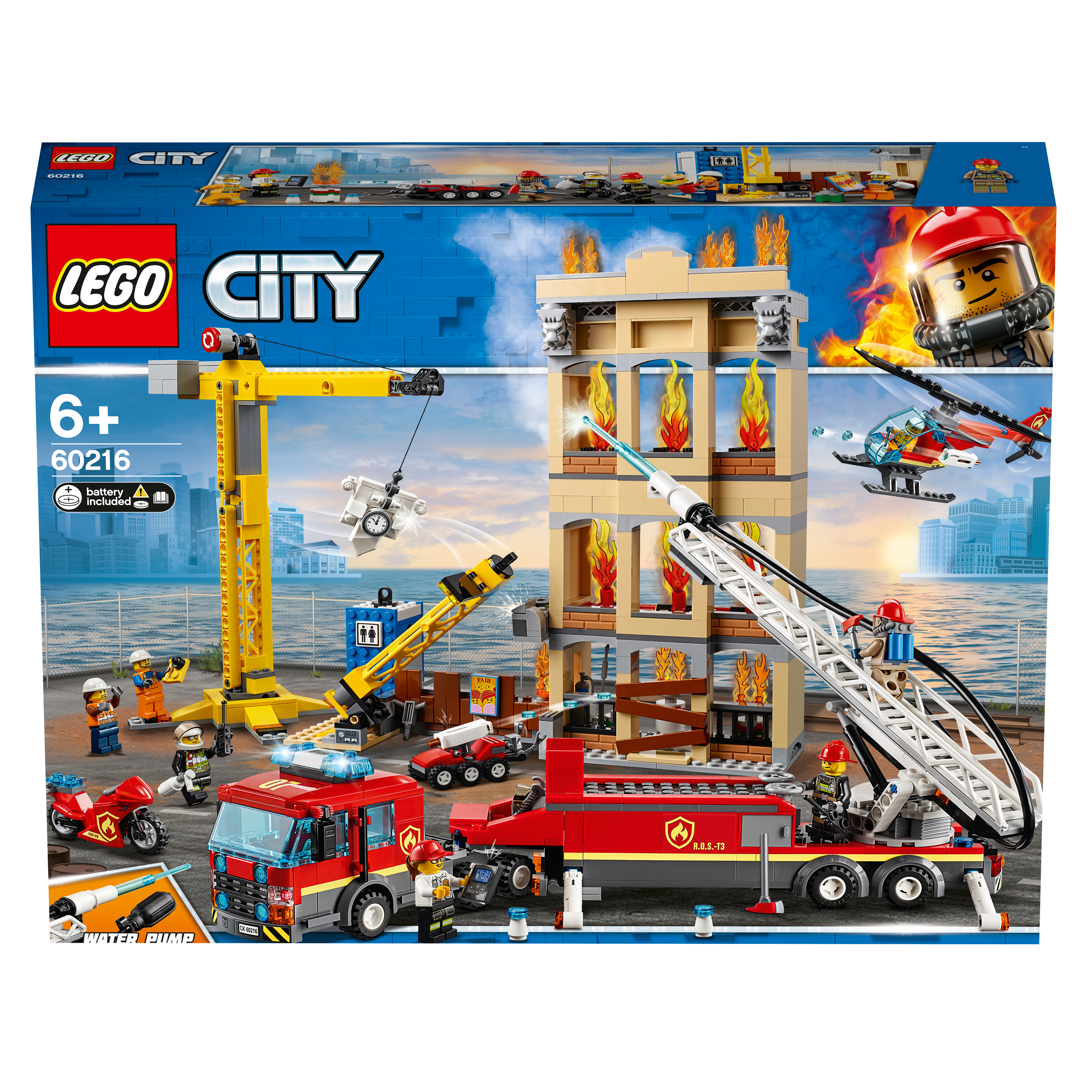 LEGO 60216 Feuerwehr in der Stadt Bausatz, Mehrfarbig