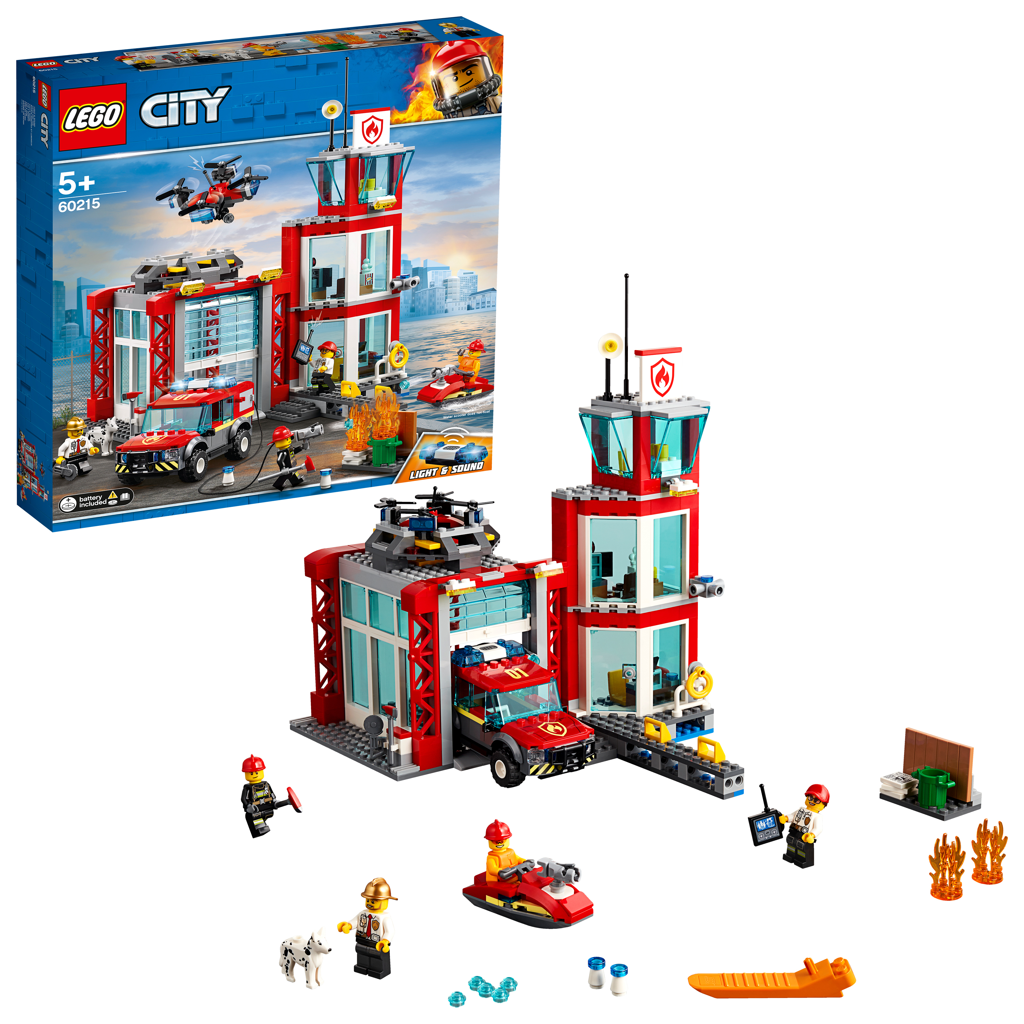 LEGO 60215 Feuerwehr-Station Bausatz, Mehrfarbig