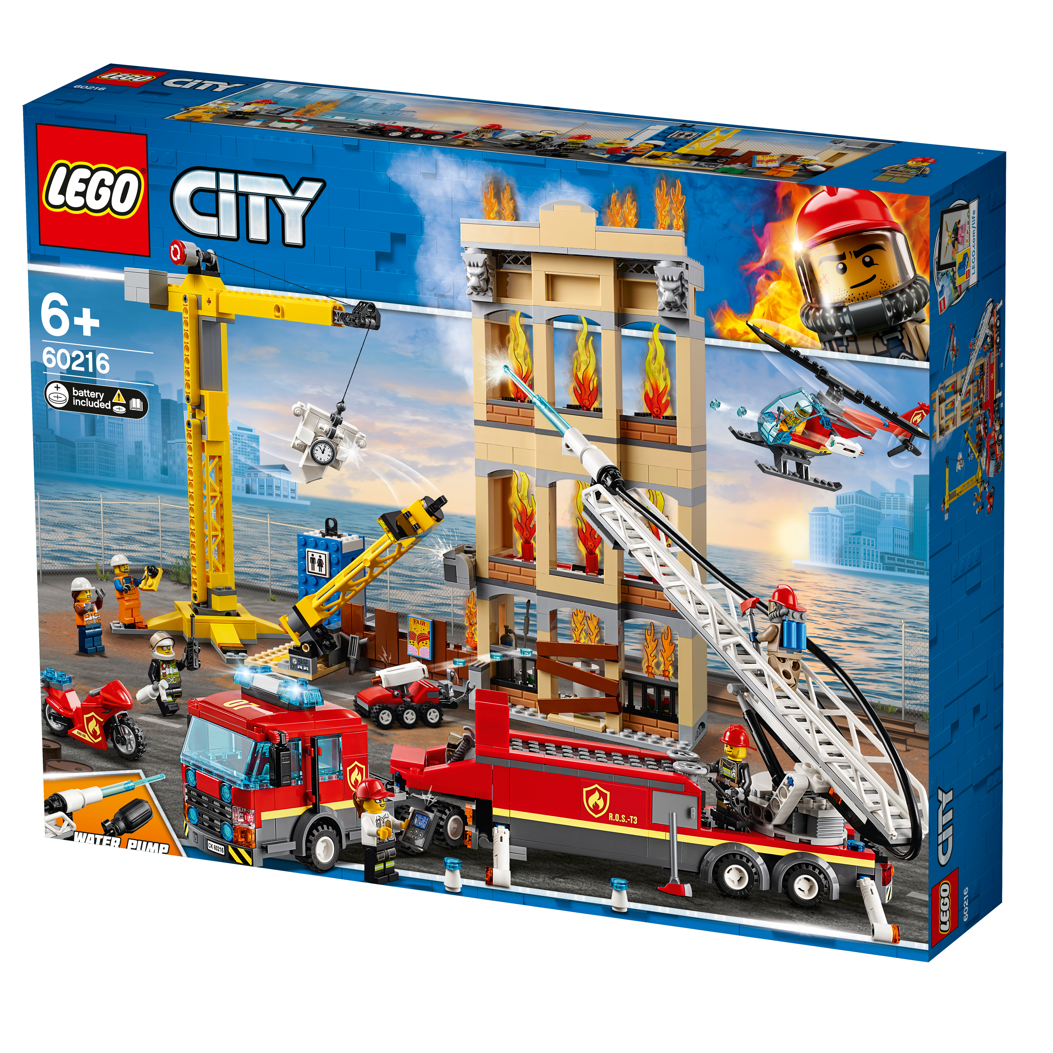 LEGO 60216 Feuerwehr in der Stadt Bausatz, Mehrfarbig