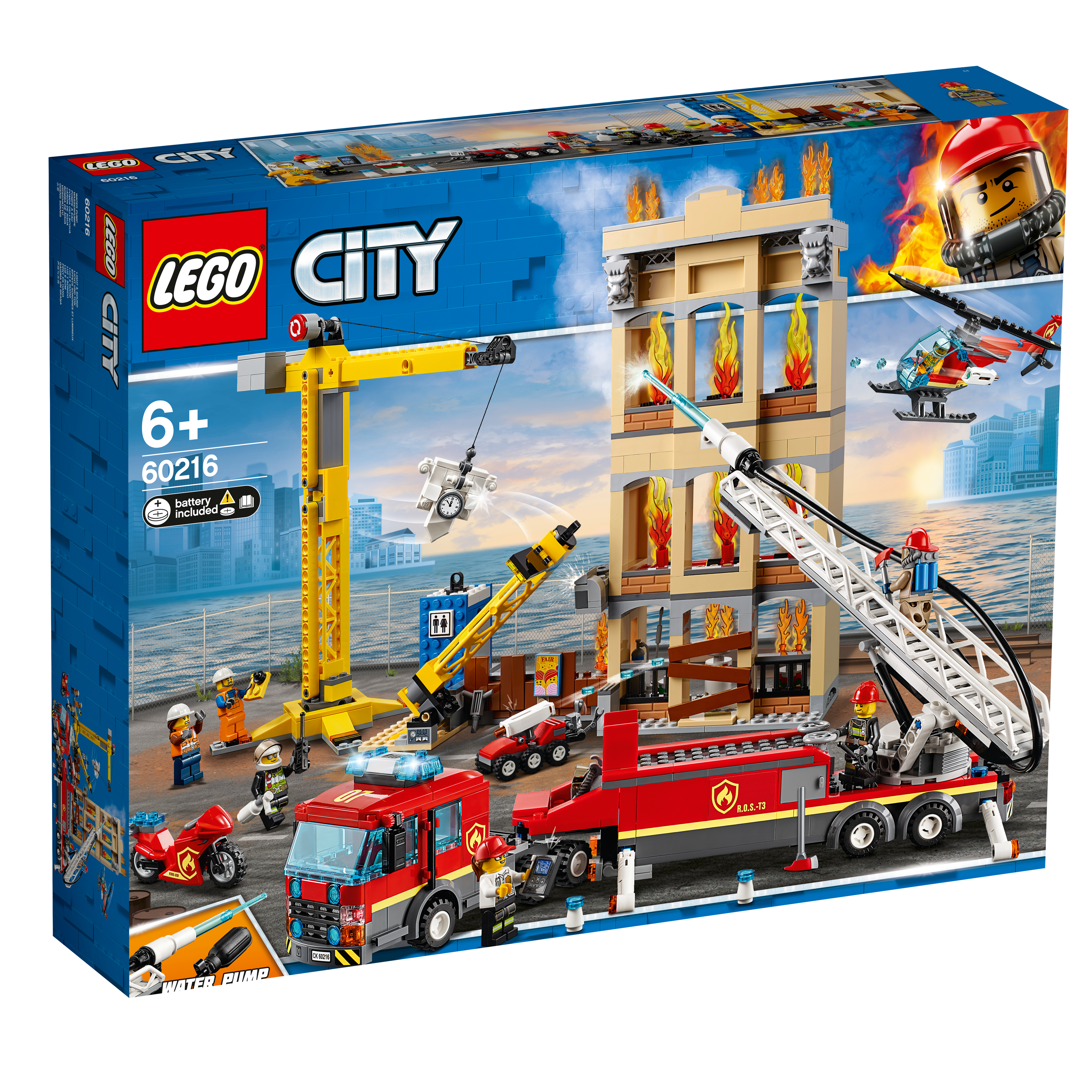 LEGO 60216 Feuerwehr in der Stadt Bausatz, Mehrfarbig