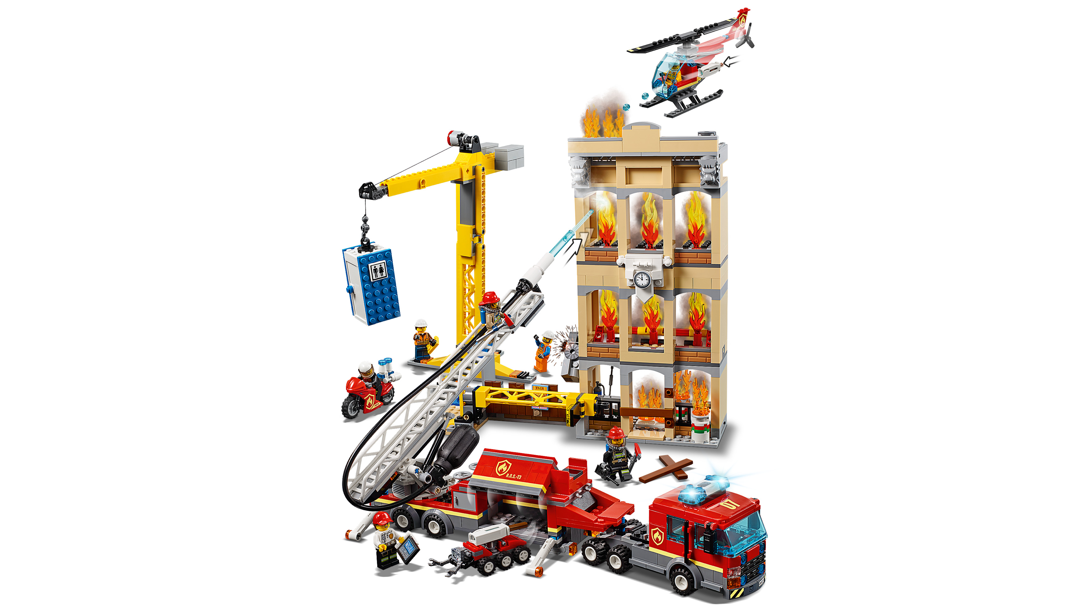 LEGO 60216 Feuerwehr in der Stadt Bausatz, Mehrfarbig