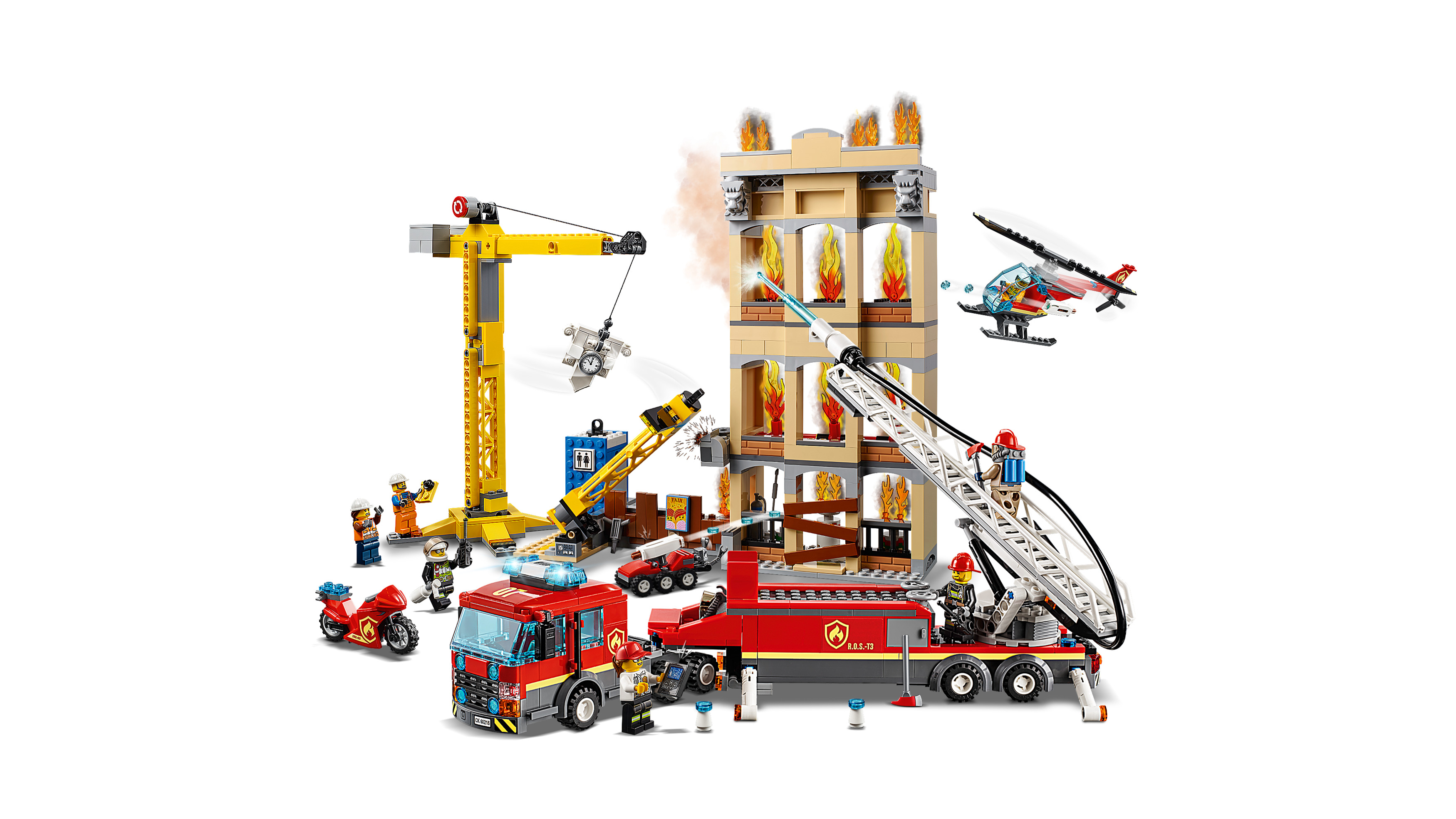 LEGO 60216 Feuerwehr in der Stadt Bausatz, Mehrfarbig