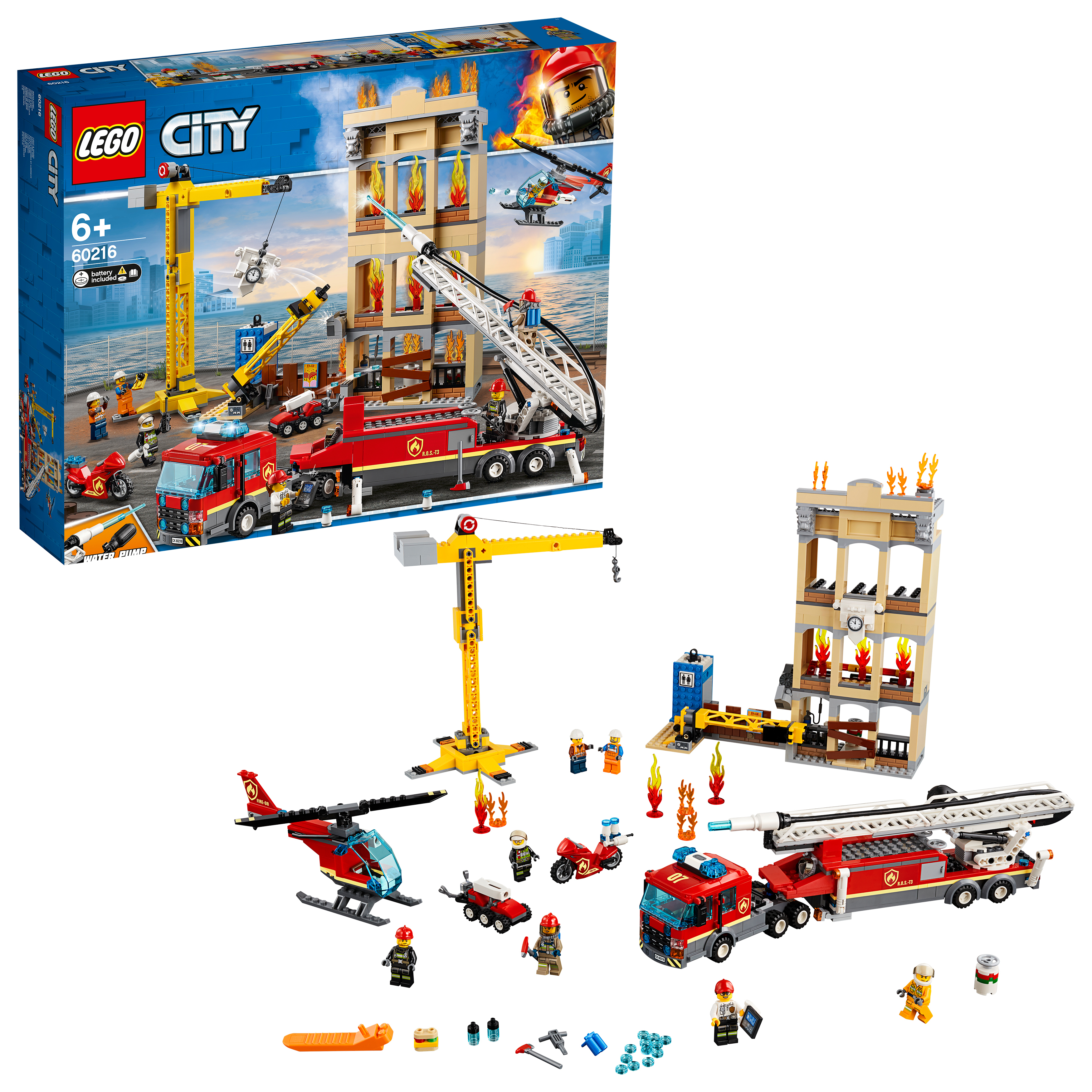 LEGO 60216 Feuerwehr in der Stadt Bausatz, Mehrfarbig