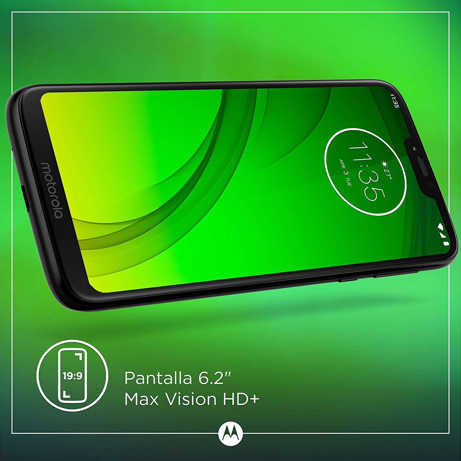 Móvil - Motorola G7 Power, Negro, 64 GB, 4 GB RAM, 6.2", Octa-Core, 5000 mAh, Android