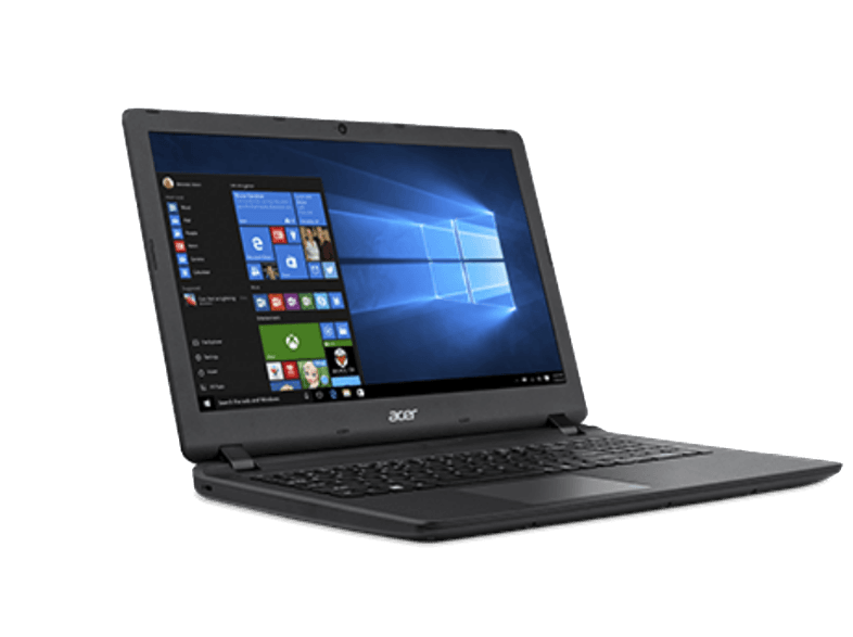 Portátil Acer, abierto. Negro, con escritorio de Windows en la pantalla. Aislado sobre fondo blanco.