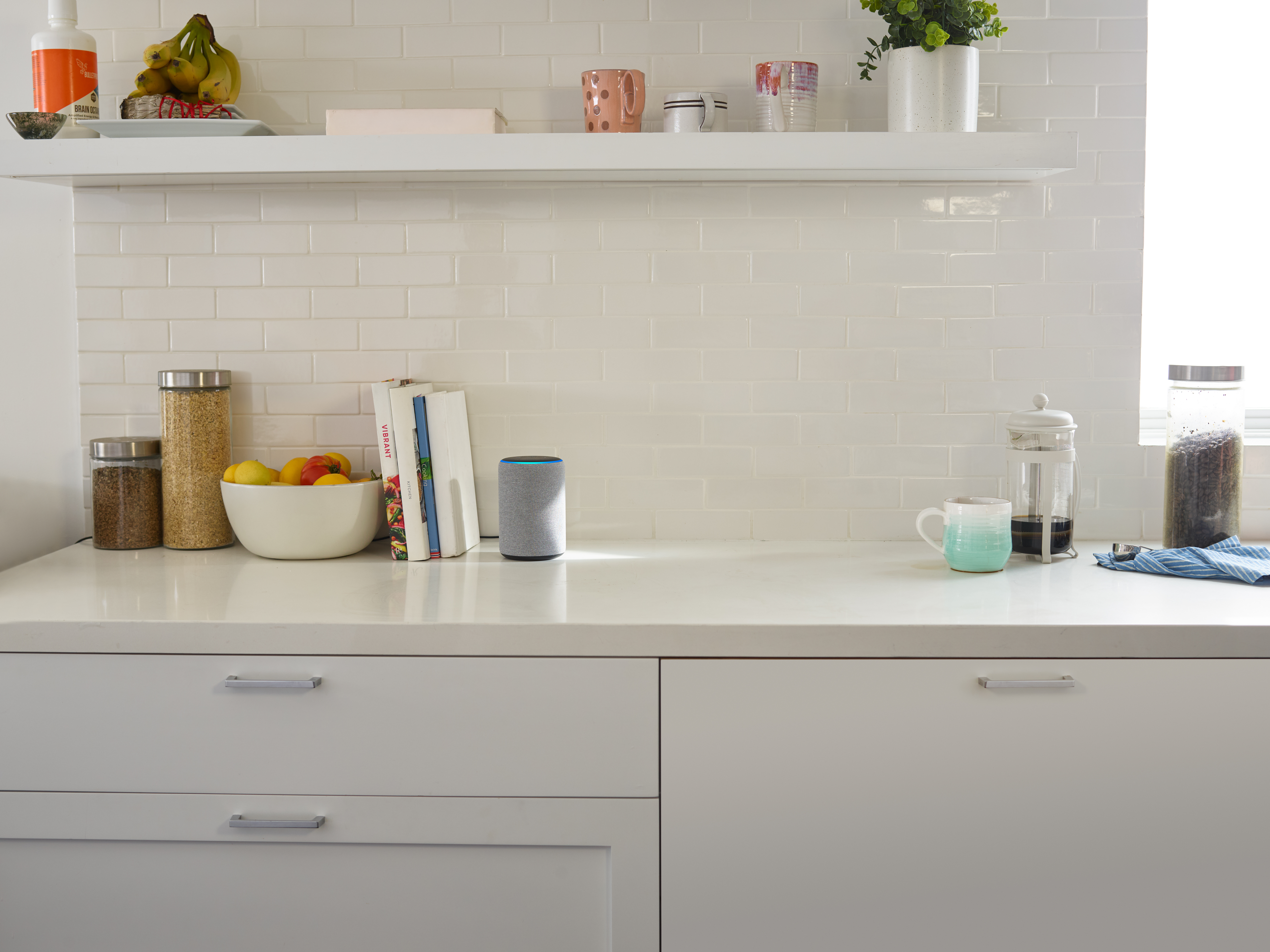 AMAZON Echo Plus (2. Gen.) Smart Speaker, Grau/Hellgrau