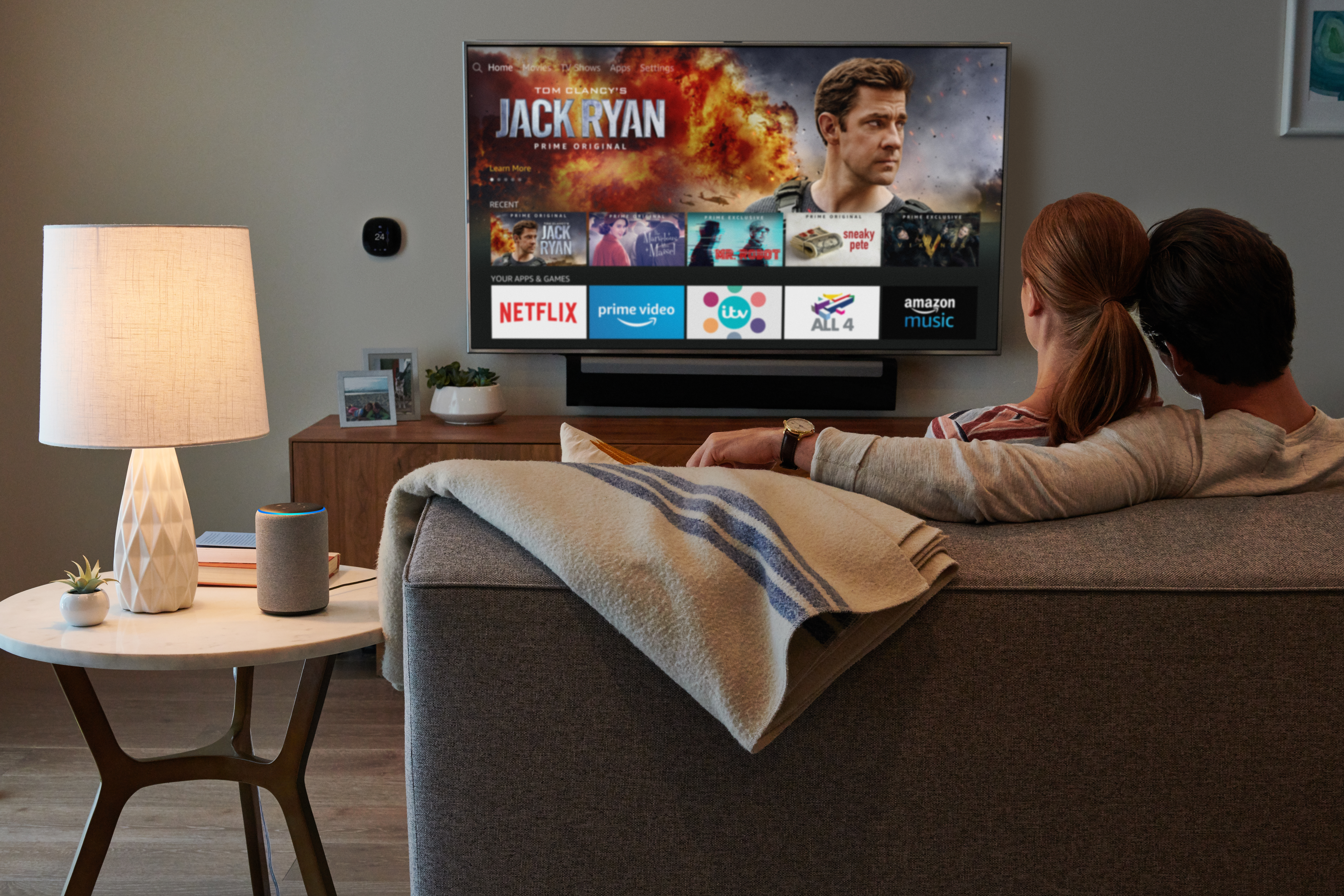 AMAZON Echo Plus (2. Gen.) Smart Speaker, Grau/Hellgrau