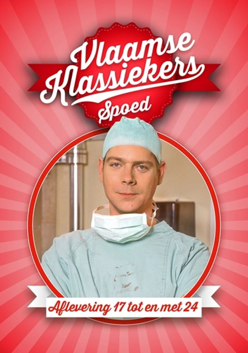 Poster met een dokter in operatiekleding. Tekst zegt Vlaamse Klassiekers Spoed.
