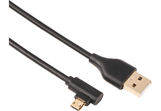 HAMA 54545 Adatkábel Micro USB, 1M, Derékszögű, Fekete