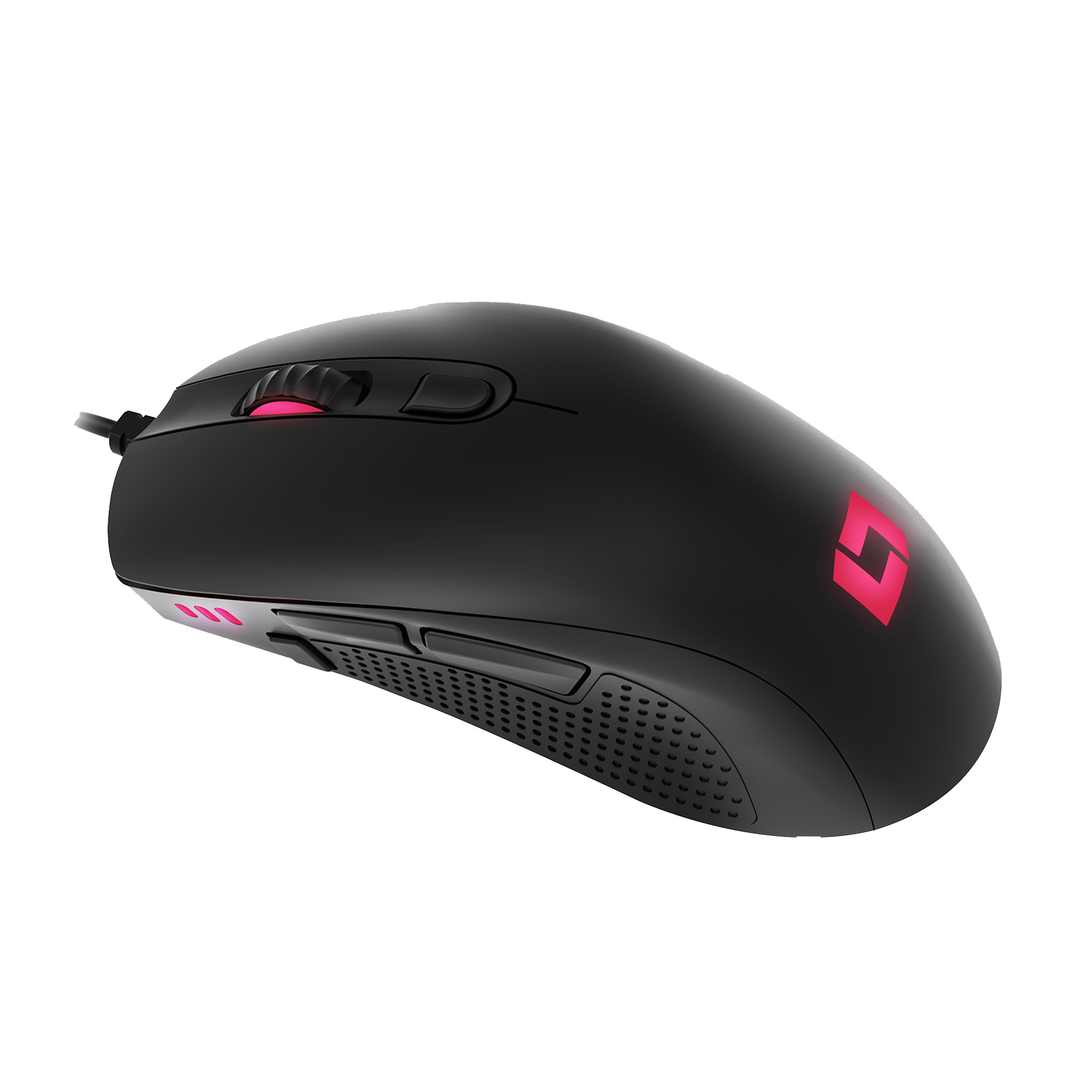 LIONCAST LM60 Gaming Maus, Schwarz/Rot