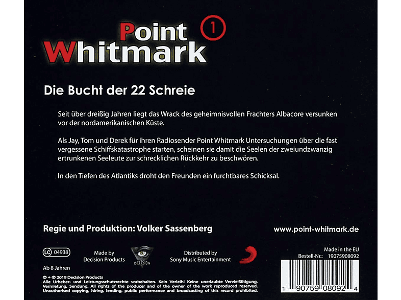 Thumbnail - Point Whitmark - 01/Die Bucht der 22 Schreie (CD)