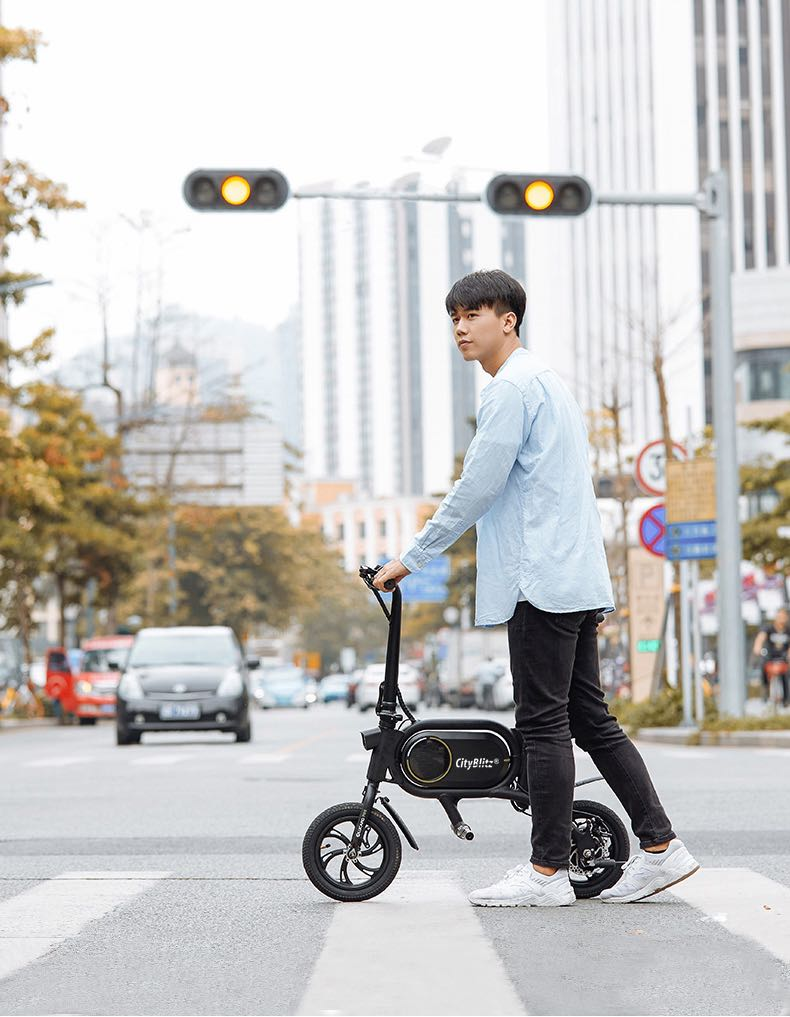 CITY BLITZ CB 020 E-Scooter (Laufradgröße: 12 Zoll, Schwarz)