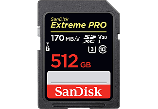 SANDISK Extreme PRO® 170MB/S CL10 - Micro-SDXC-Schede di memoria  (512 GB, 170 MB/s, Nero)