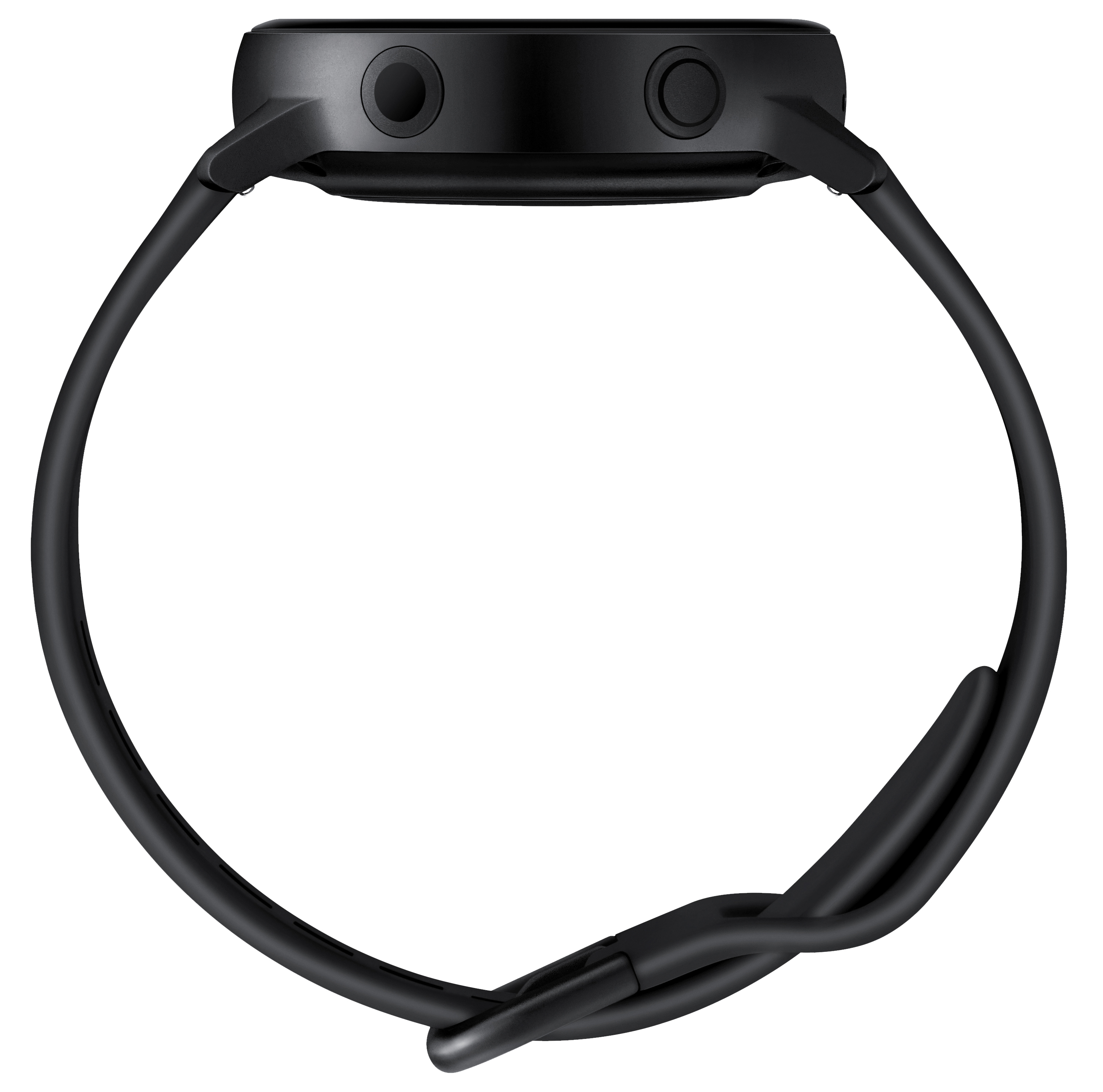 SAMSUNG Galaxy Watch Active Smartwatch Aluminium Fluorkautschuk (FKM), S: ca. 60 mm-100 mm, L: ca. 60 mm-125 mm, Schwarz
