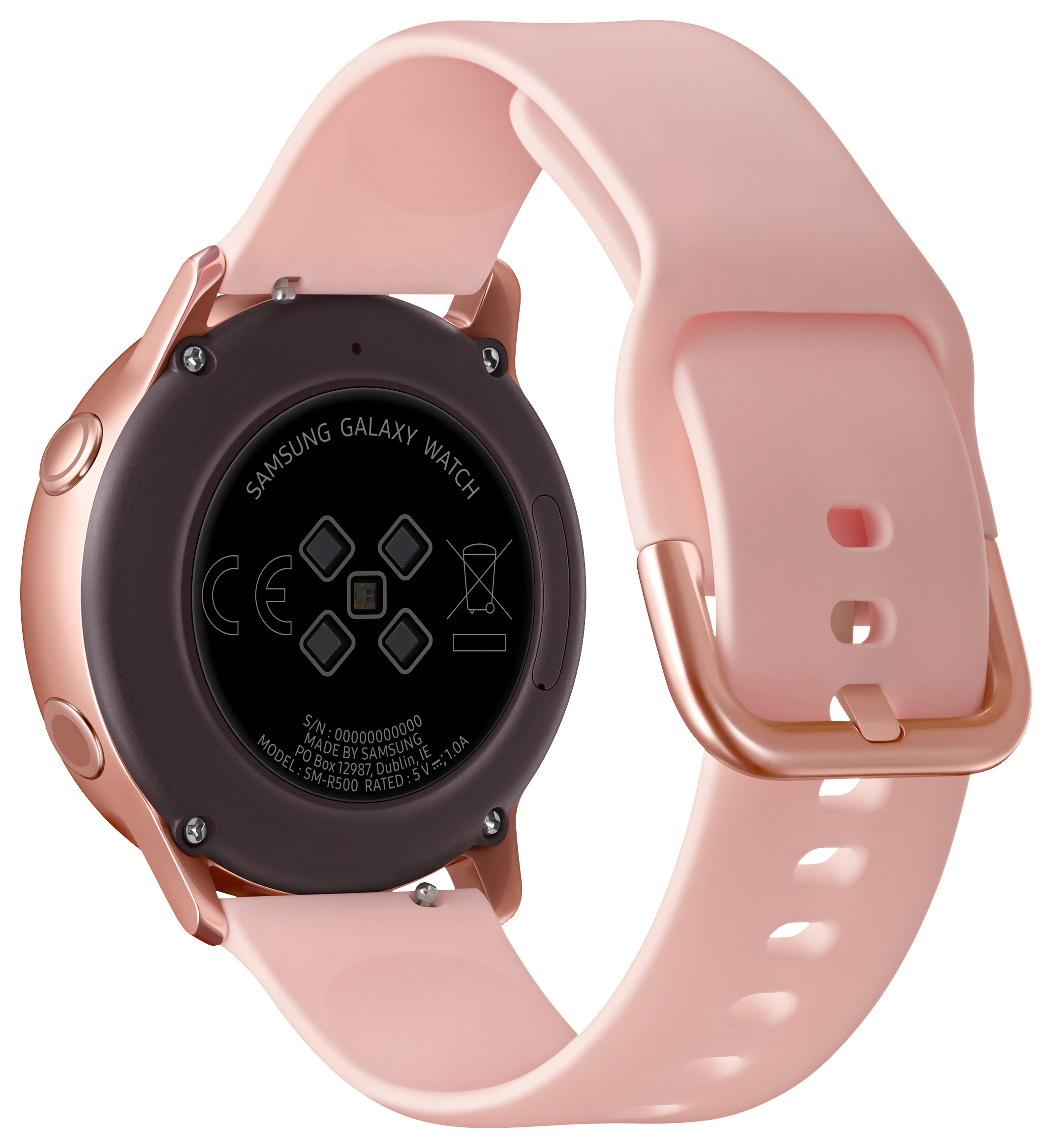 SAMSUNG Galaxy Watch Active Smartwatch Aluminium Fluorkautschuk (FKM), 111.5 mm, Rose Gold