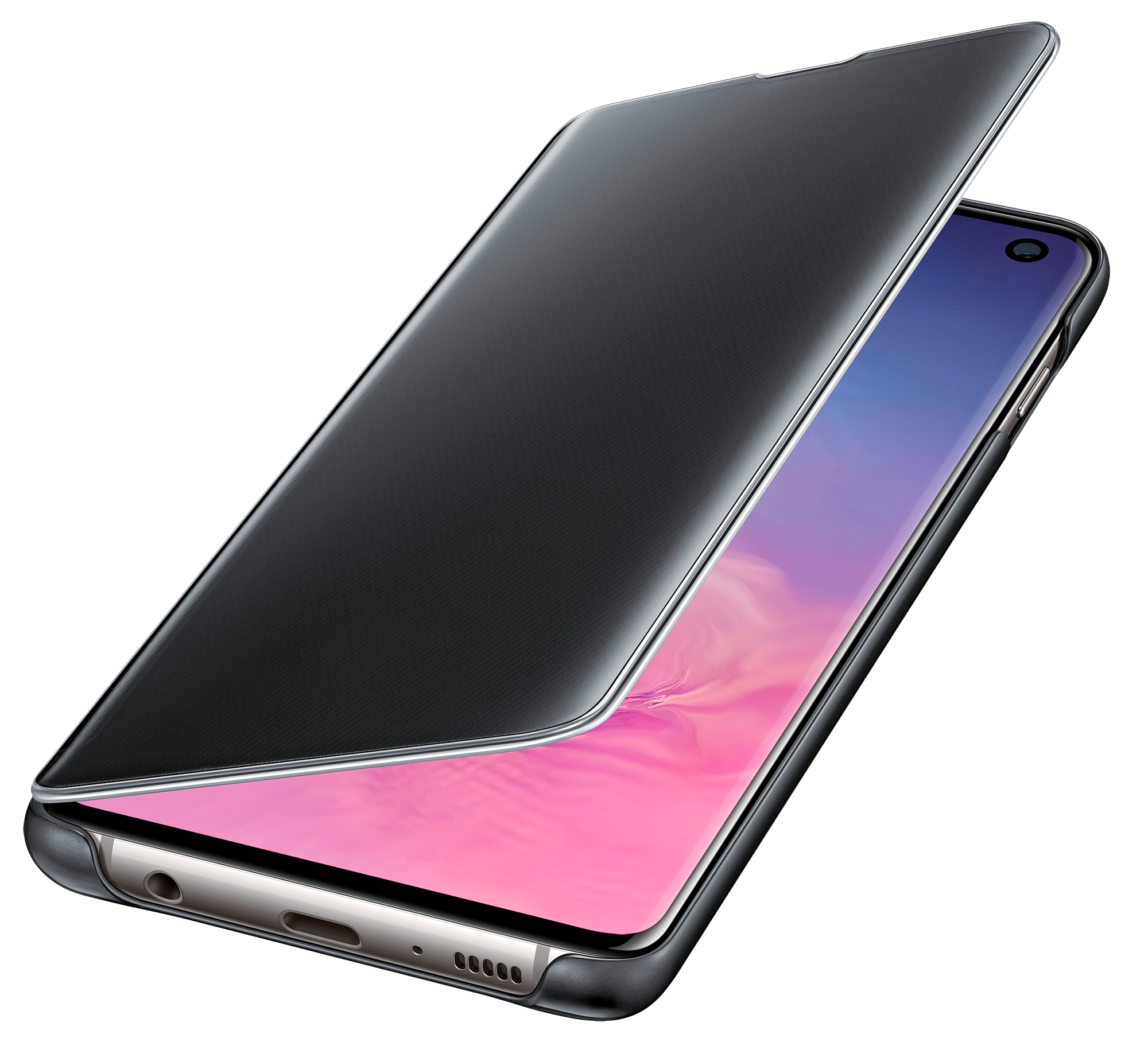 SAMSUNG Clear View Cover, Bookcover, Samsung, Galaxy S10, Schwarz