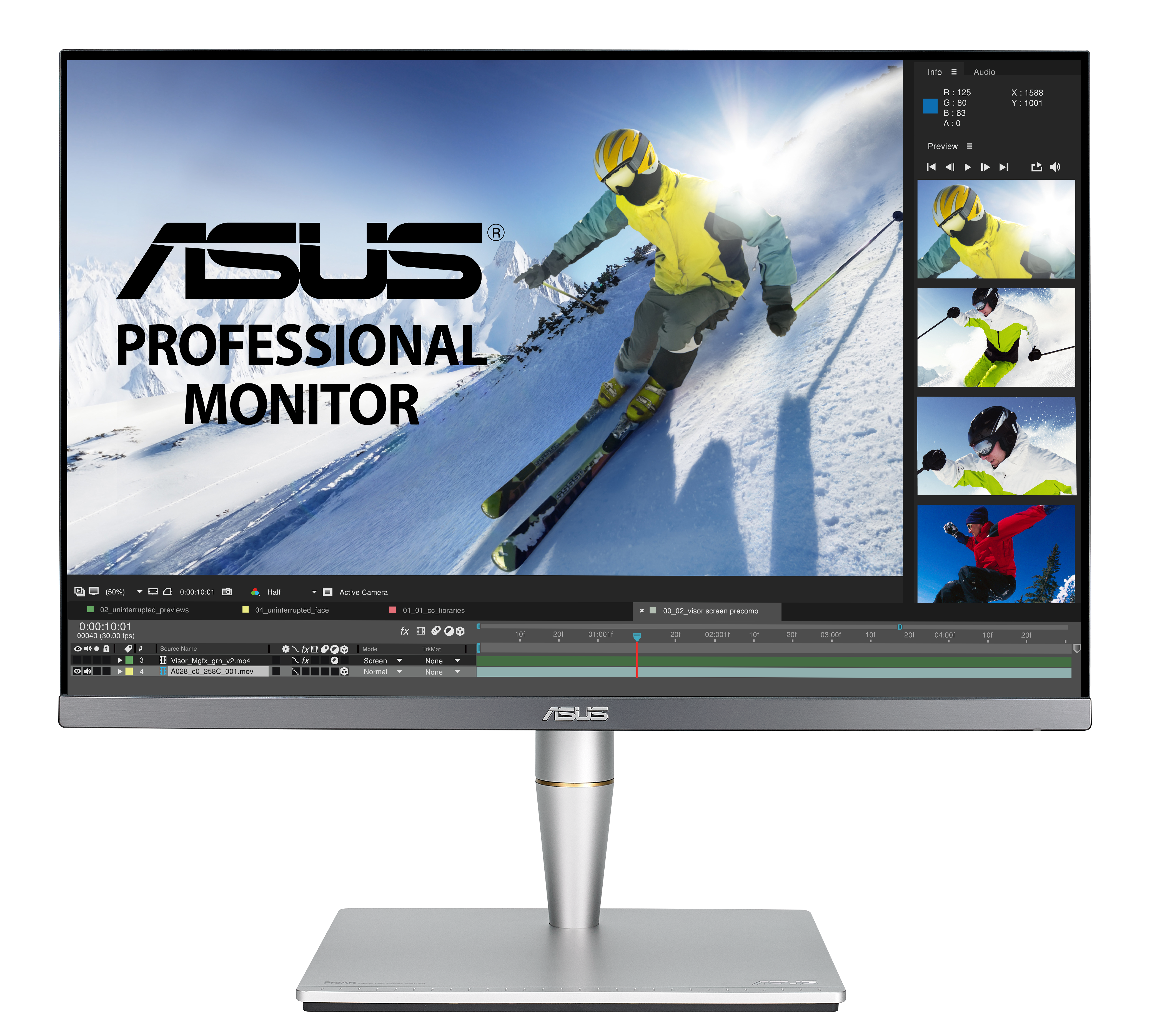 ASUS PA24AC 24,1 Zoll  Full-HD  Monitor  5 ms Reaktionszeit  