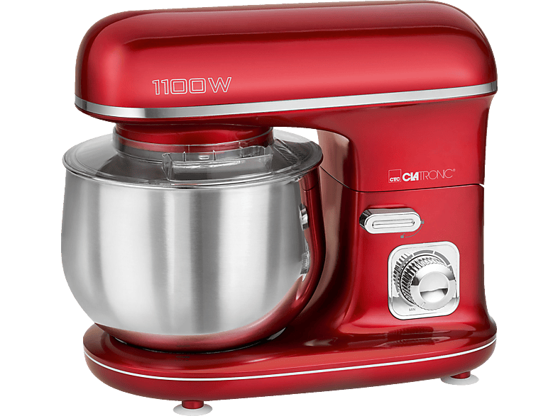 CLATRONIC KM 3712 Küchenmaschine Rot (Rührschüsselkapazität: 5 l, 1100 Watt)
