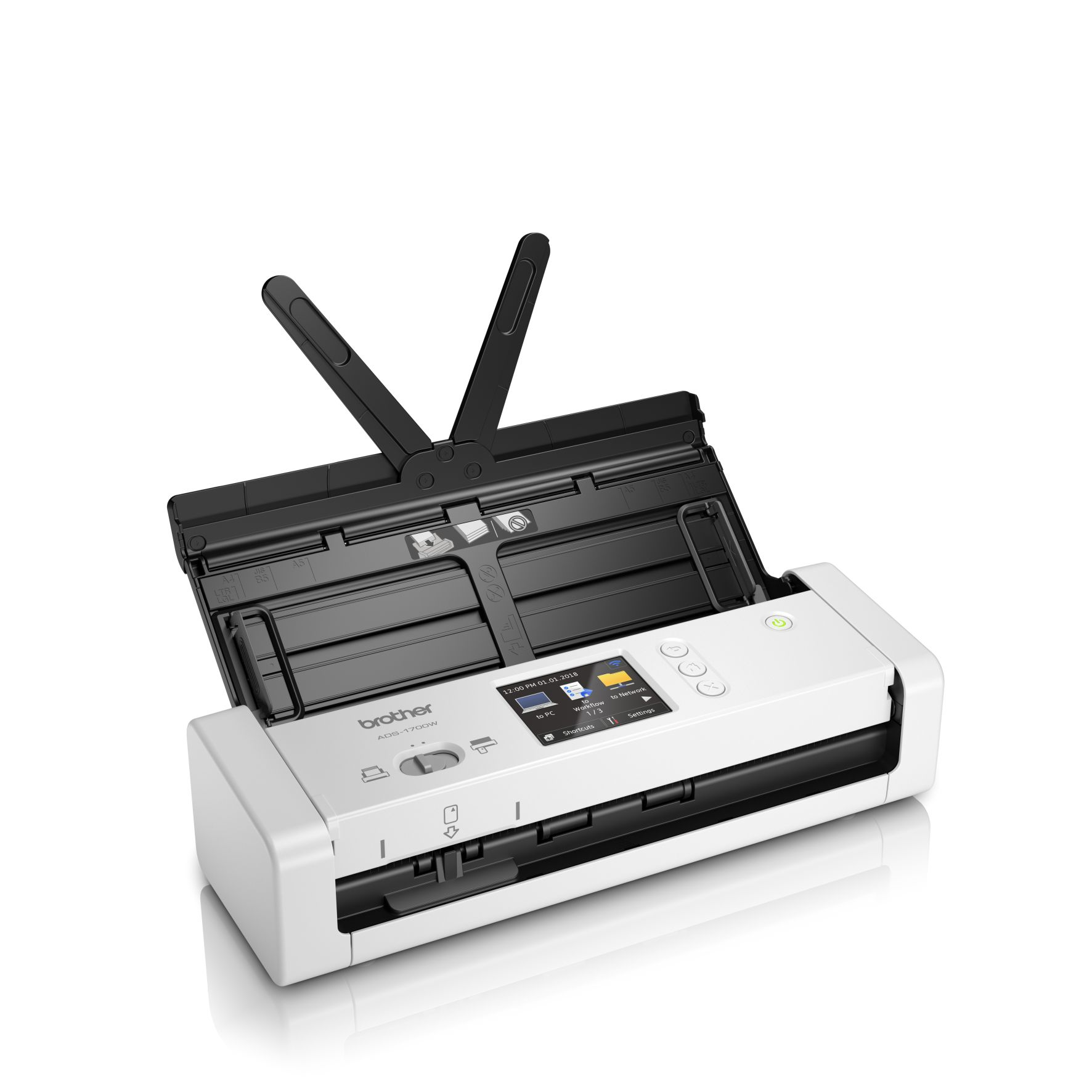 BROTHER ADS-1700W Kompakter Dokumentenscanner , Bis zu 600 x 600 dpi (optisch) , Dual CIS