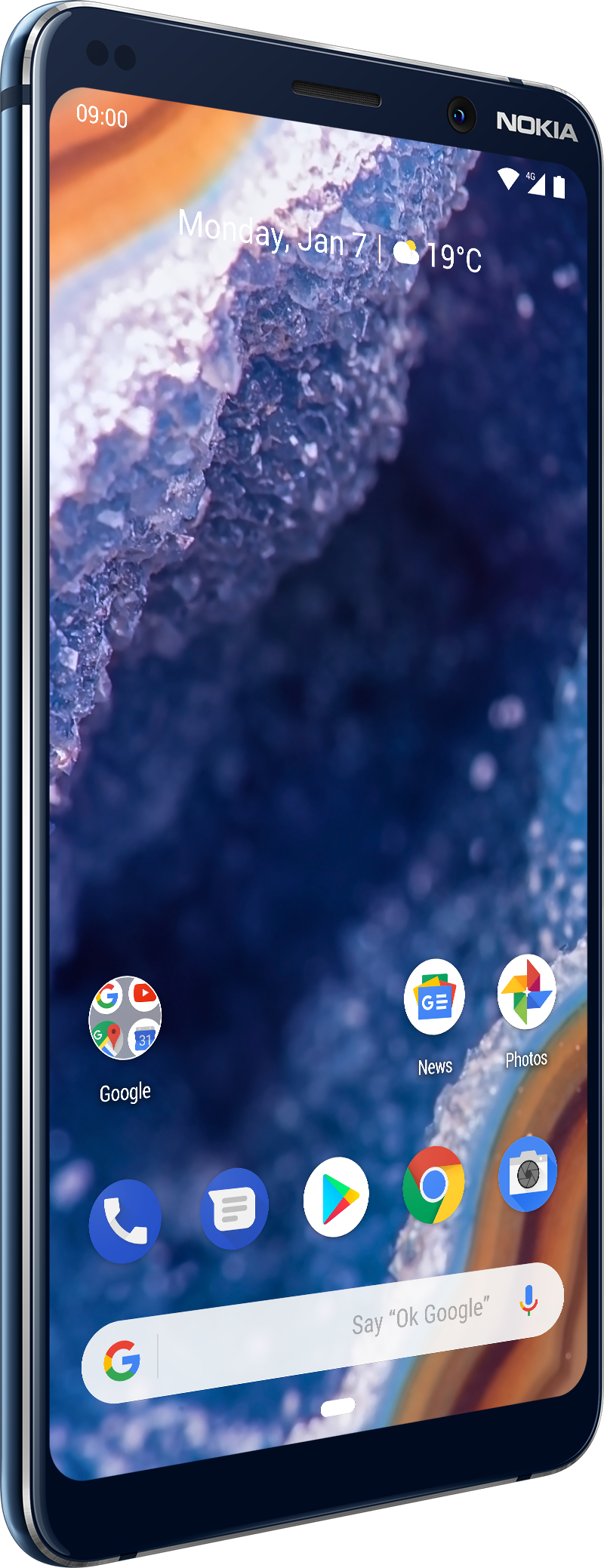 NOKIA 9 PureView 128GB mit fünf 12 MP Kameras, blau