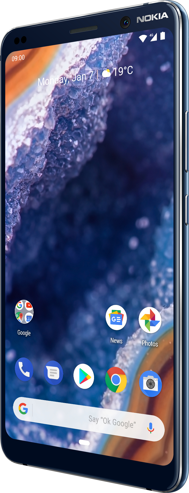NOKIA 9 PureView 128GB mit fünf 12 MP Kameras, blau