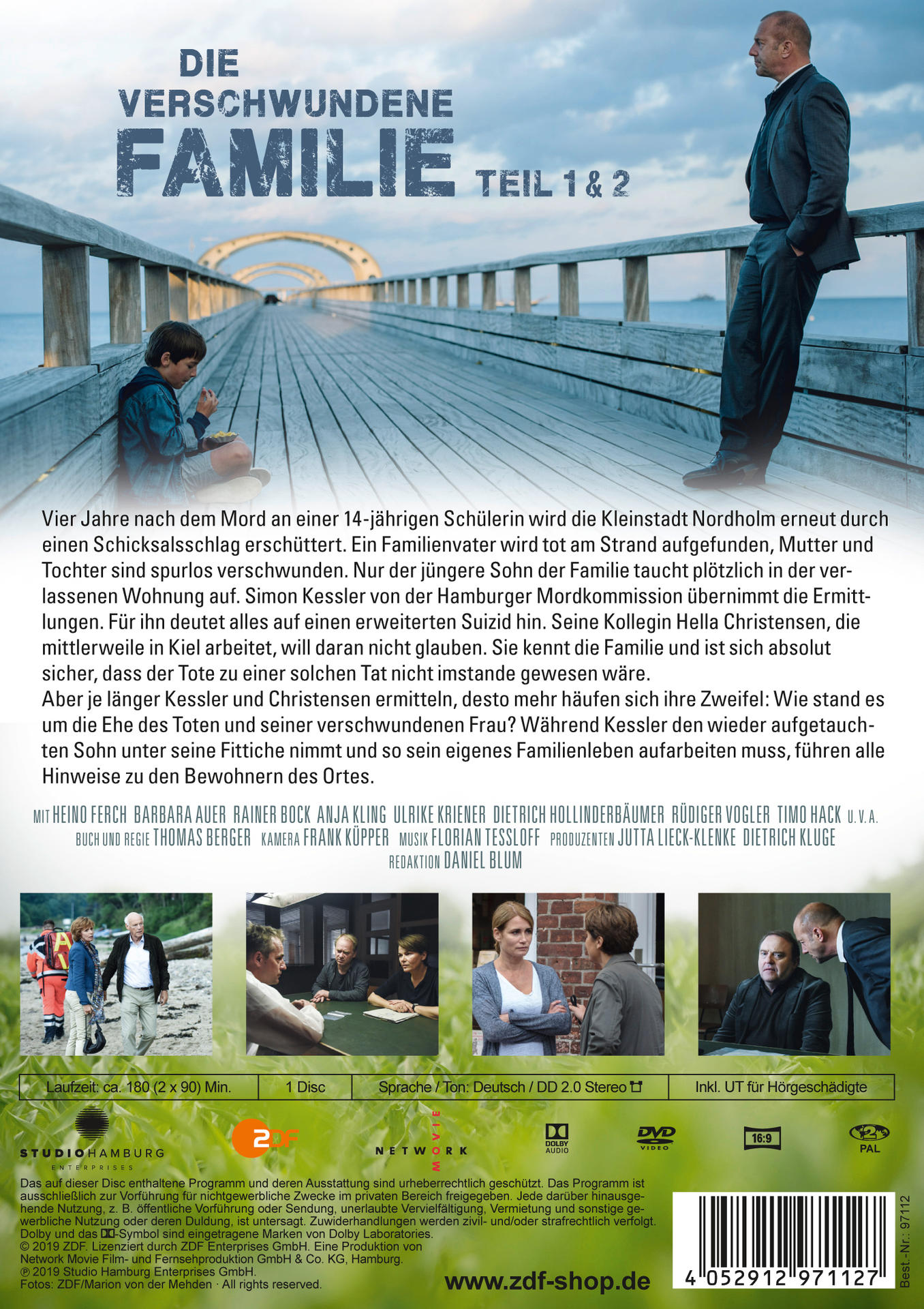 DVD-Cover eines Films mit Schauspielern, einem Jungen auf einem Pier und Text auf Deutsch.