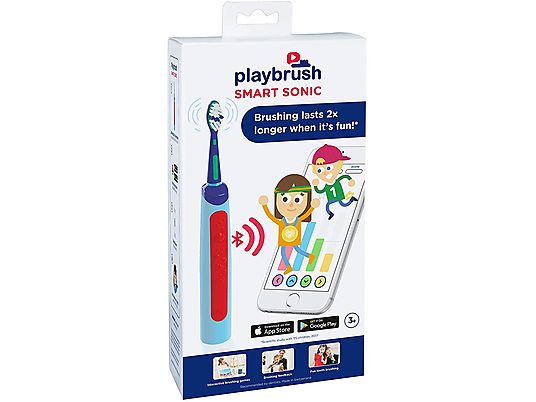 PLAYBRUSH Smart Sonic - Spazzolino sonico con Bluetooth (Blu/Rosso)