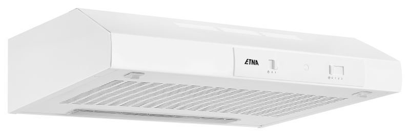 White kitchen hood with the brand name 'Etna'. The hood has buttons and an air vent.