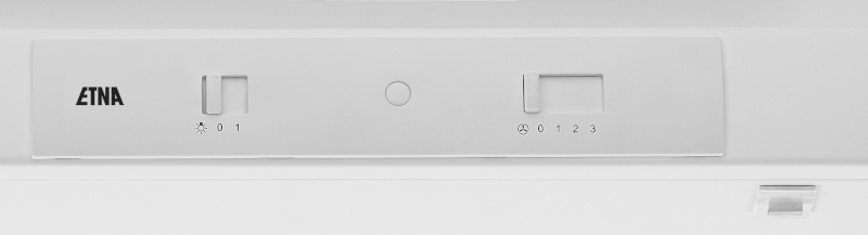 ETNA range hood control panel with a light and fan setting.