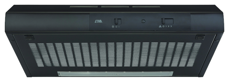 Black range hood with controls. The brand name ETNA is visible.