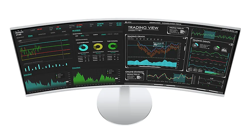 Monitor - Samsung LC34J791WTUXEN, 32", 4K UHD, Curvo, Thunderbolt 3, Aspecto 21:9, Gris